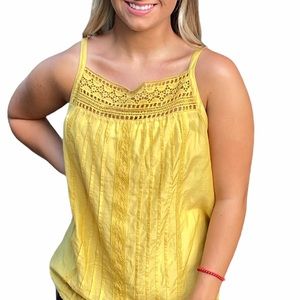 Ann Taylor Loft Pleated Embroidered Silk Blend Camisole